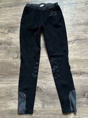 HR Farm Girls Black Riding Equestrian Pants with Grip